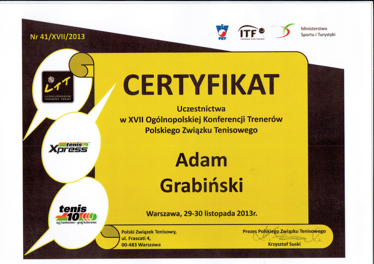 Certyfikat Warszawa 2013
